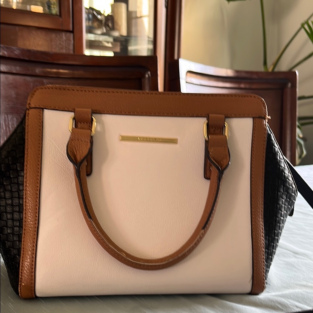 Anne Klein Black and White Satchel with Elegant Design - Picture 9 of 15